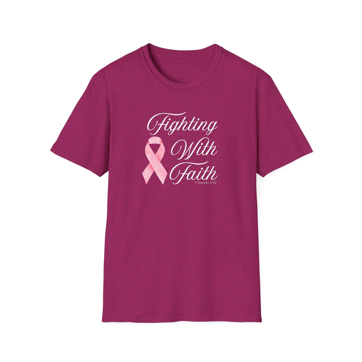 Fighting With Faith T-Shirt, Unisex Cancer Awareness Shirt, Inspirational Tee, Supportive Gift, Pink Ribbon Top