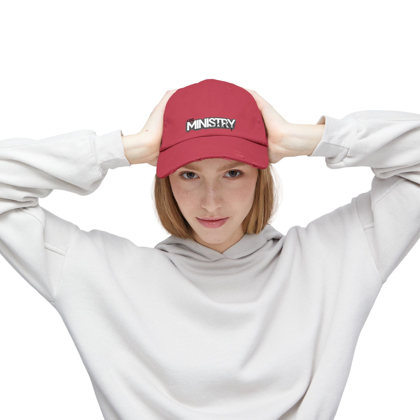LOG Unisex Distressed Cap with 'MINISTRY': Design, Trendy Baseball Hat for Casual Outfits, Gift for Friends, Daily Wear, Festival [...]
