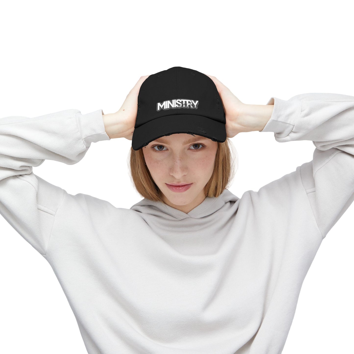 LOG Unisex Distressed Cap with 'MINISTRY': Design, Trendy Baseball Hat for Casual Outfits, Gift for Friends, Daily Wear, Festival [...]