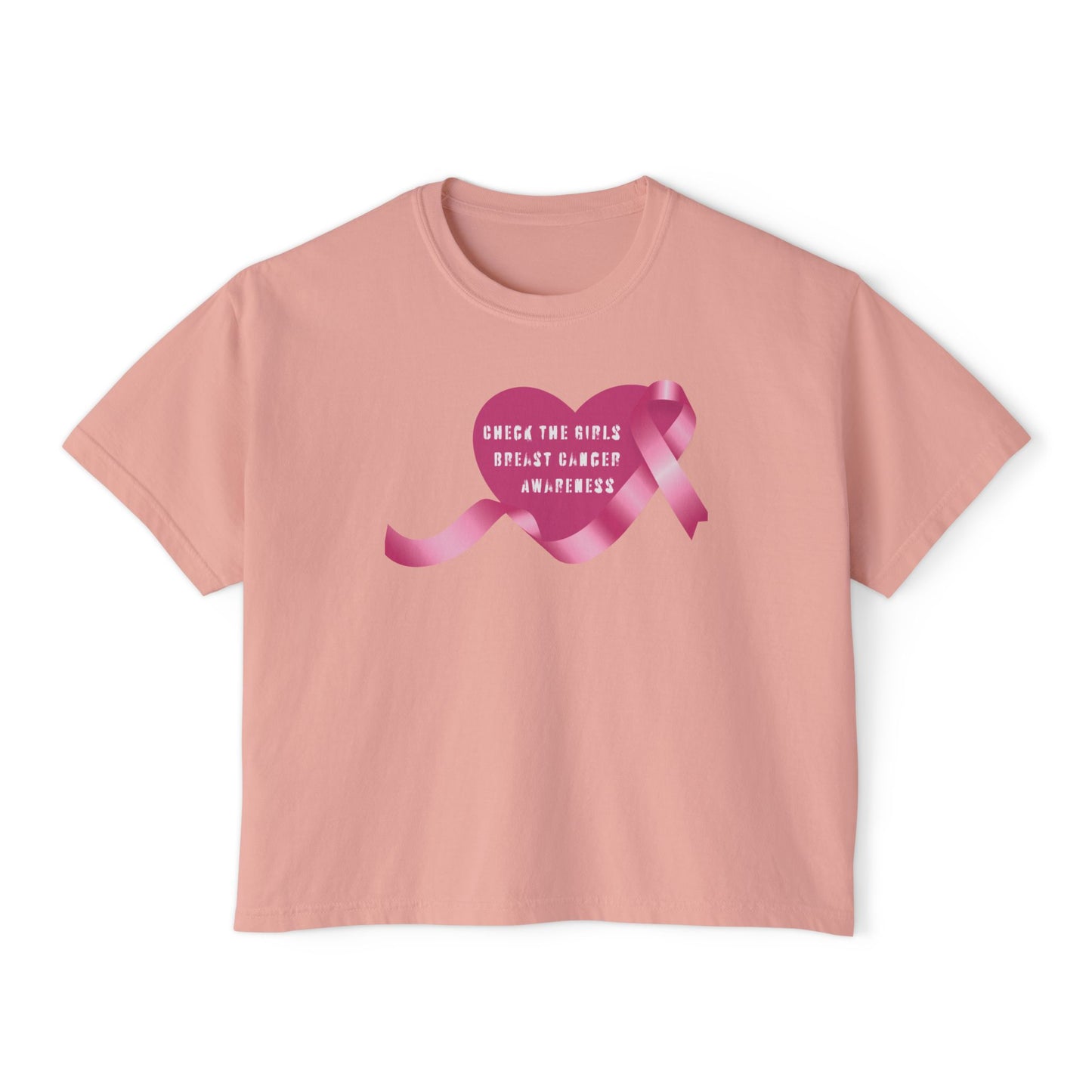 Check the Girls, Breast Cancer Awareness Women's Boxy Tee