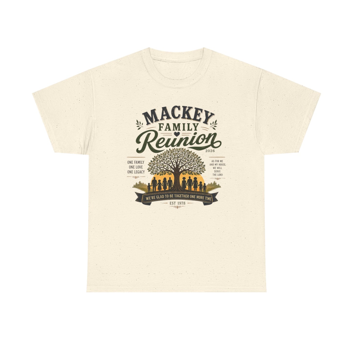 Mackey Family Reunion T-Shirt — Personalized Reunion Tee with Tree and Silhouette Design