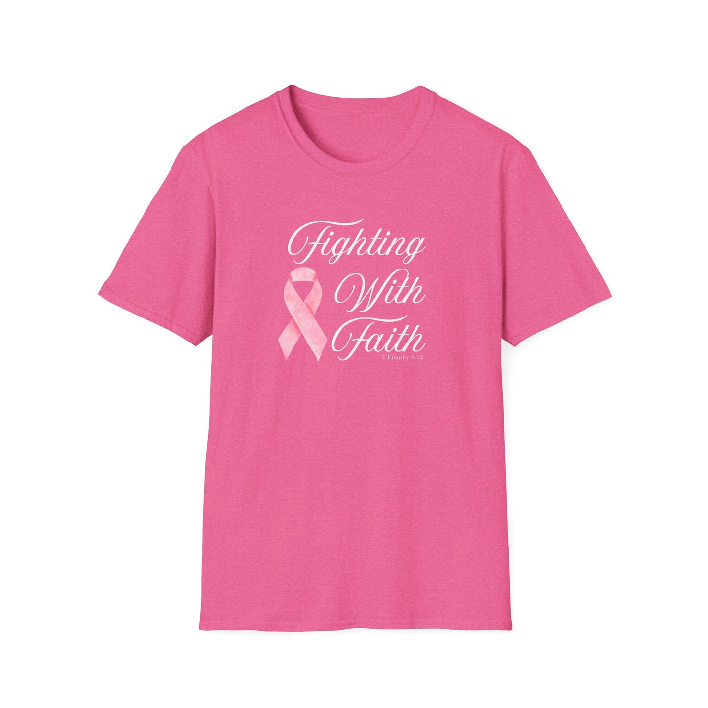 Fighting With Faith T-Shirt, Unisex Cancer Awareness Shirt, Inspirational Tee, Supportive Gift, Pink Ribbon Top