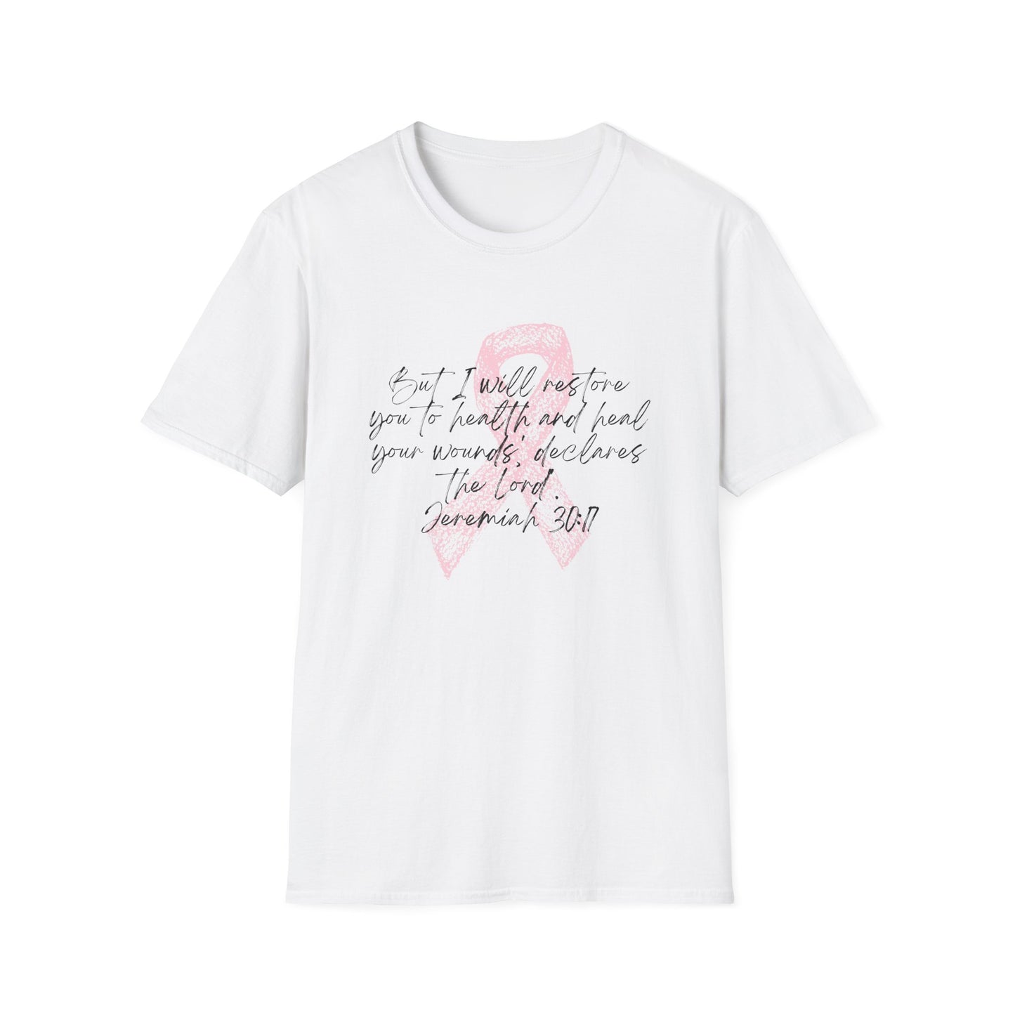 Inspirational Breast Cancer Awareness T-Shirt, Unisex Tee, Support Gift, Softstyle Shirt, Pink Ribbon Apparel, Hope & Healing