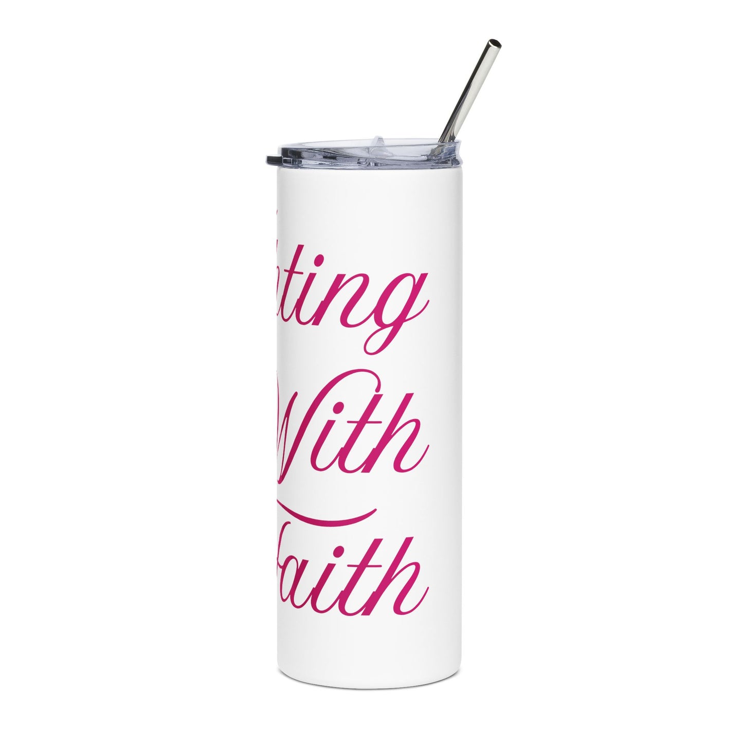 Inspiring Breast Cancer Awareness Tumbler, Pink Ribbon Stainless Steel Cup, Fight Like a Girl Travel Mug, Gift for Her, Support Fighting