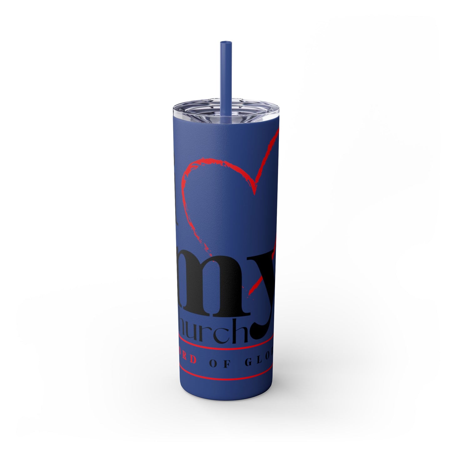 LOG I Love My Church Skinny Tumbler with Straw, 20oz - Perfect for Home, Gifts, Christian Events, Coffee Lovers, and Everyday Use