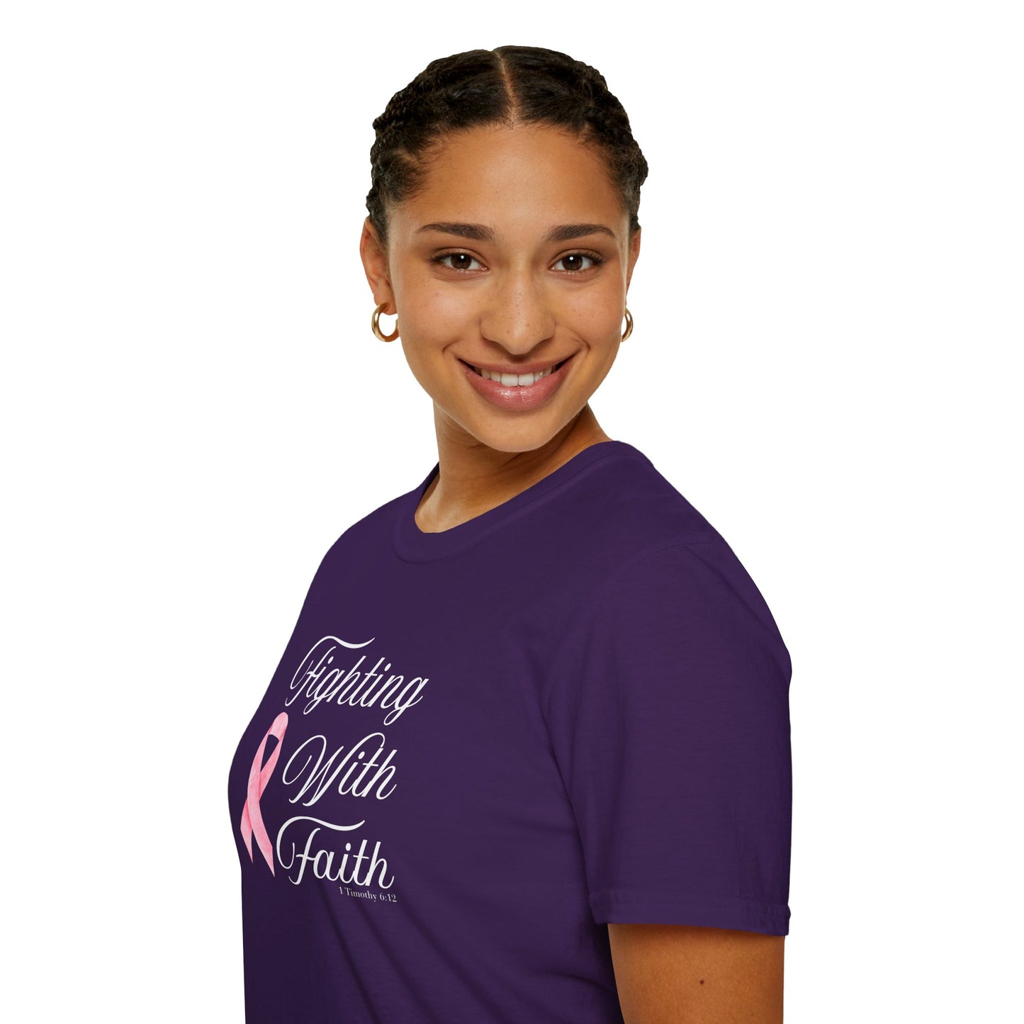 Fighting With Faith T-Shirt, Unisex Cancer Awareness Shirt, Inspirational Tee, Supportive Gift, Pink Ribbon Top