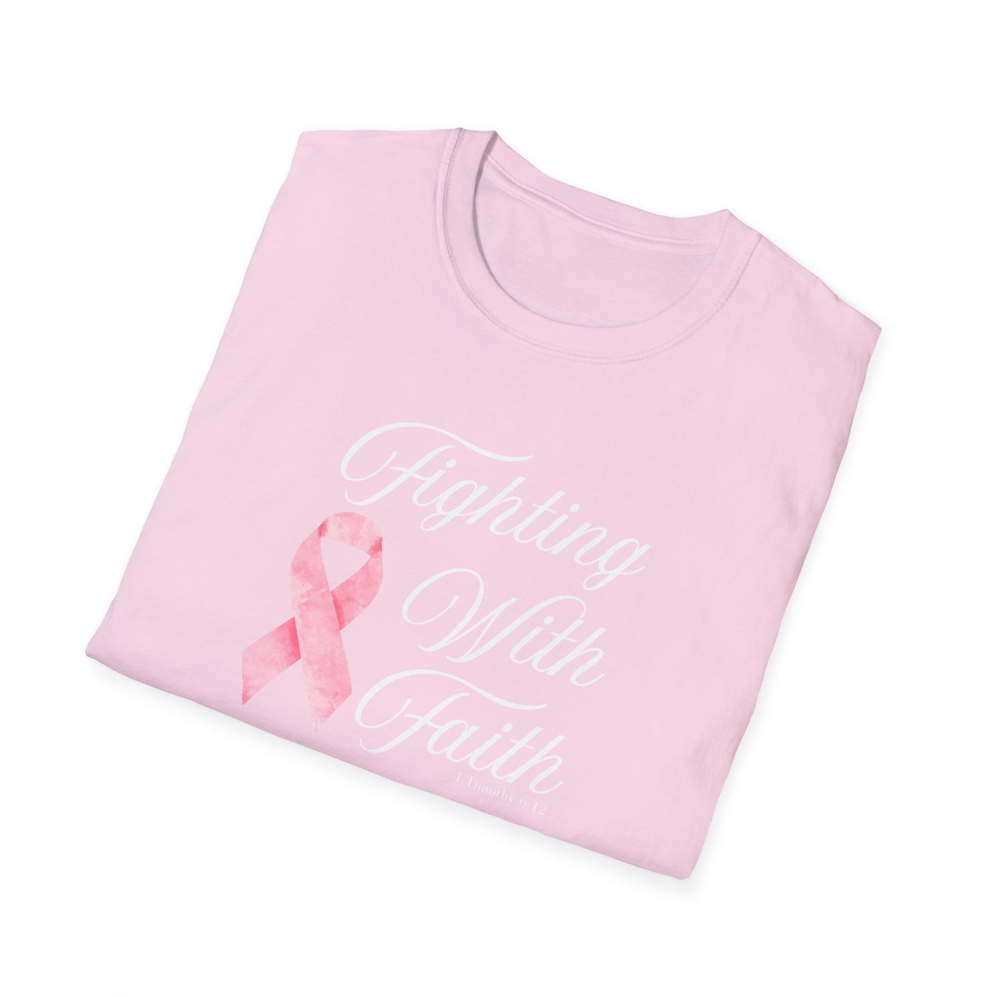 Fighting With Faith T-Shirt, Unisex Cancer Awareness Shirt, Inspirational Tee, Supportive Gift, Pink Ribbon Top
