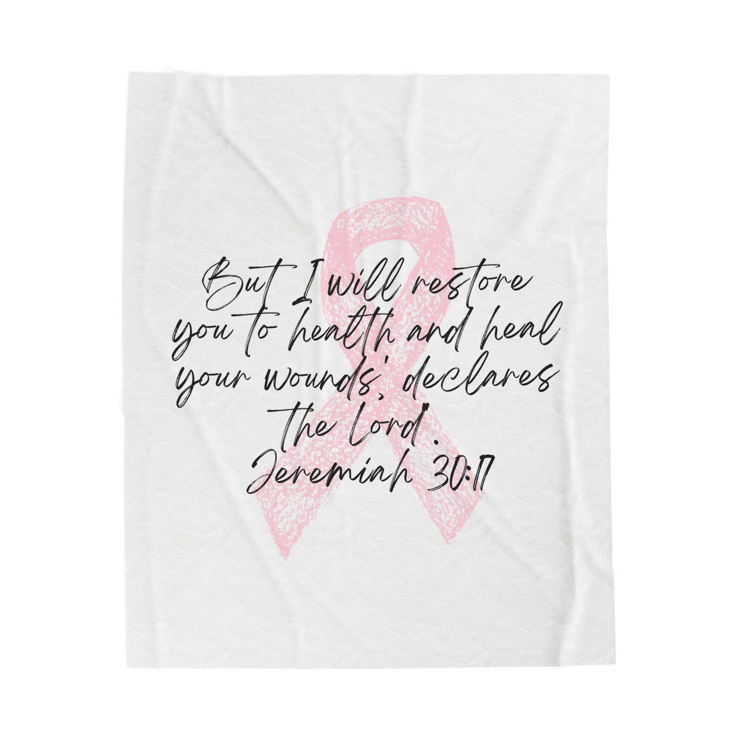 Inspirational Velveteen Plush Blanket, Cozy Gift for Breast Cancer Awareness, Soft Throw for Home Decor, Comfort Blanket for Healing