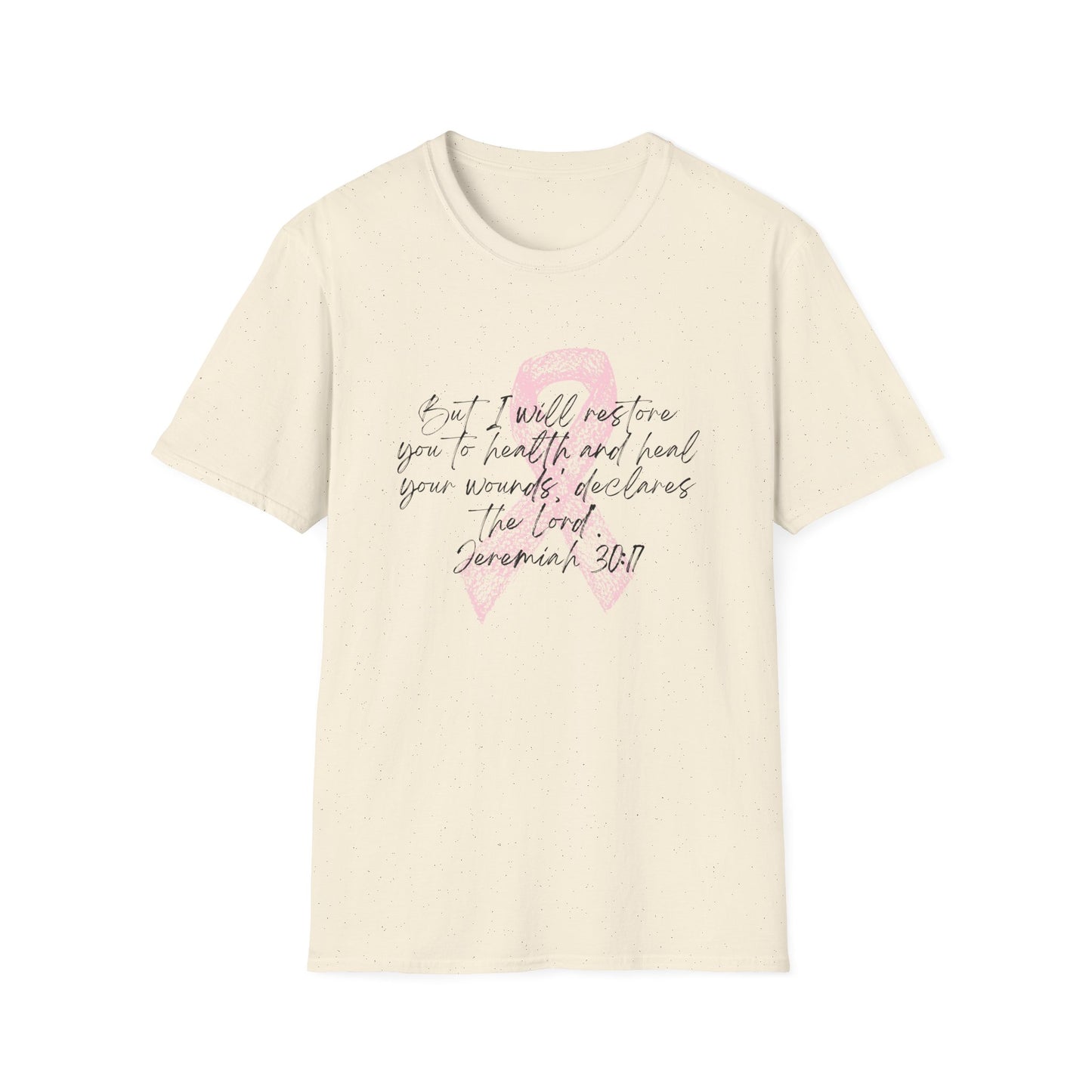 Inspirational Breast Cancer Awareness T-Shirt, Unisex Tee, Support Gift, Softstyle Shirt, Pink Ribbon Apparel, Hope & Healing