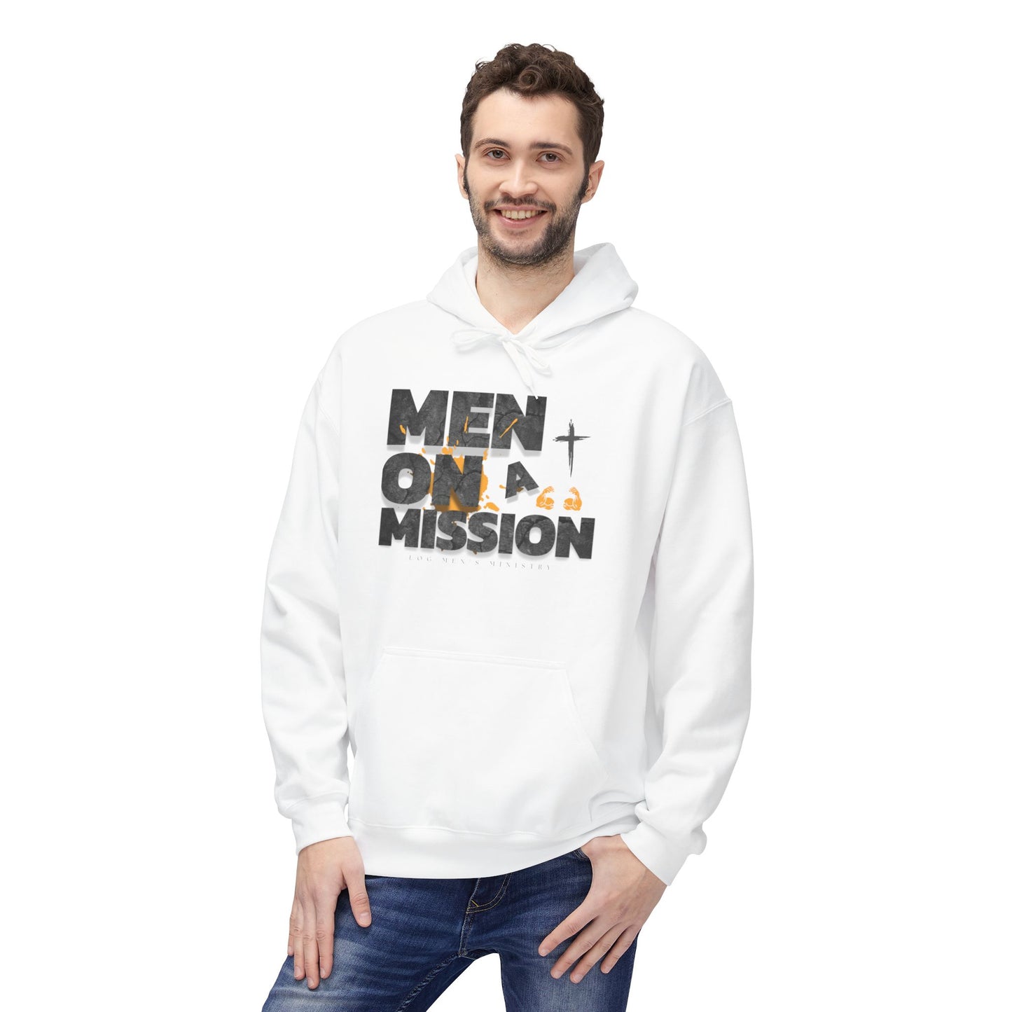 LOG Men on a Mission Hoodie - Inspirational Unisex Fleece, Perfect for Faith Groups, Motivational Apparel, Gift for Encouragement