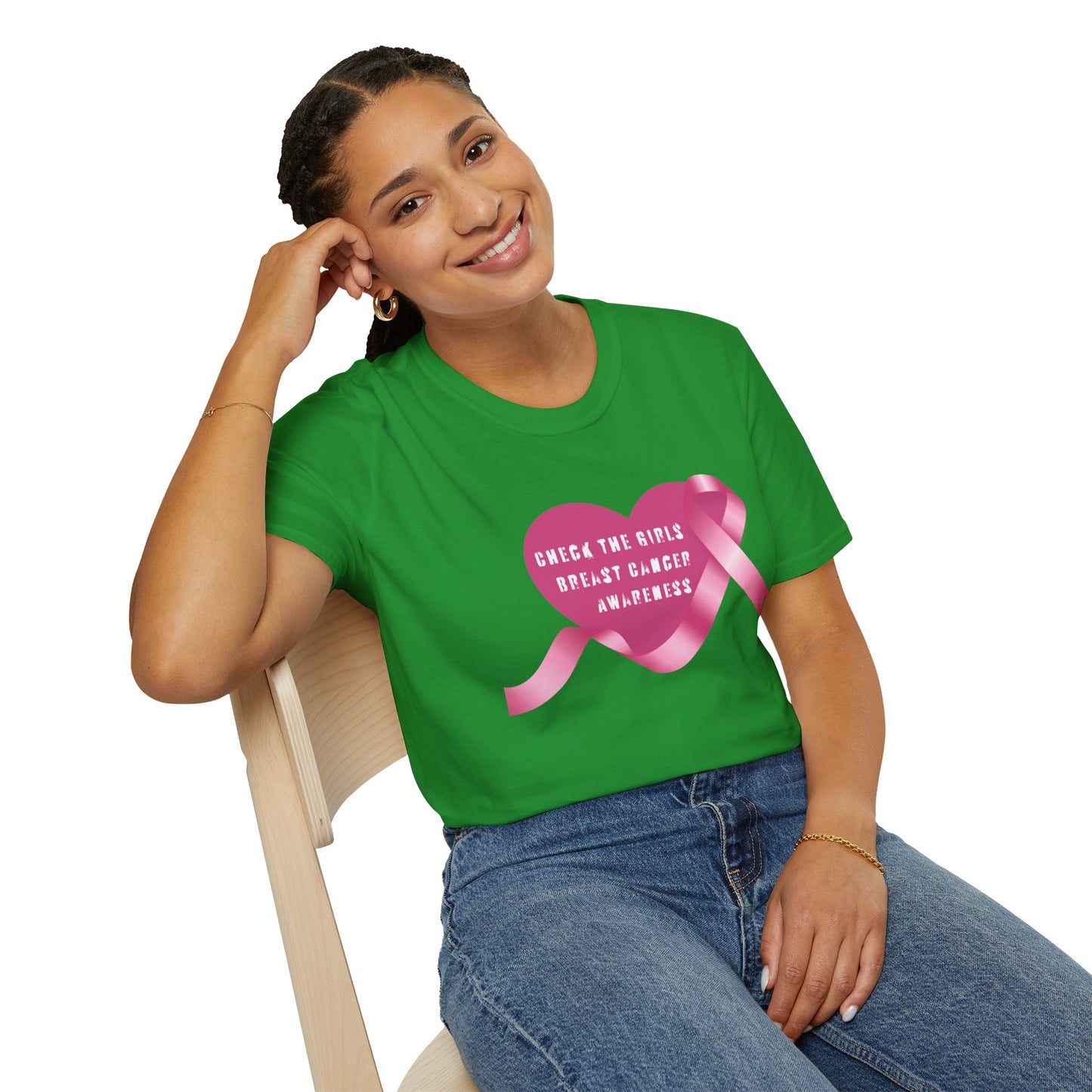 Breast Cancer Awareness T-Shirt - Check The Girls, Gift for Support, Fundraiser Event, Comfort Wear, Pink Ribbon Tee, Unisex Fashion