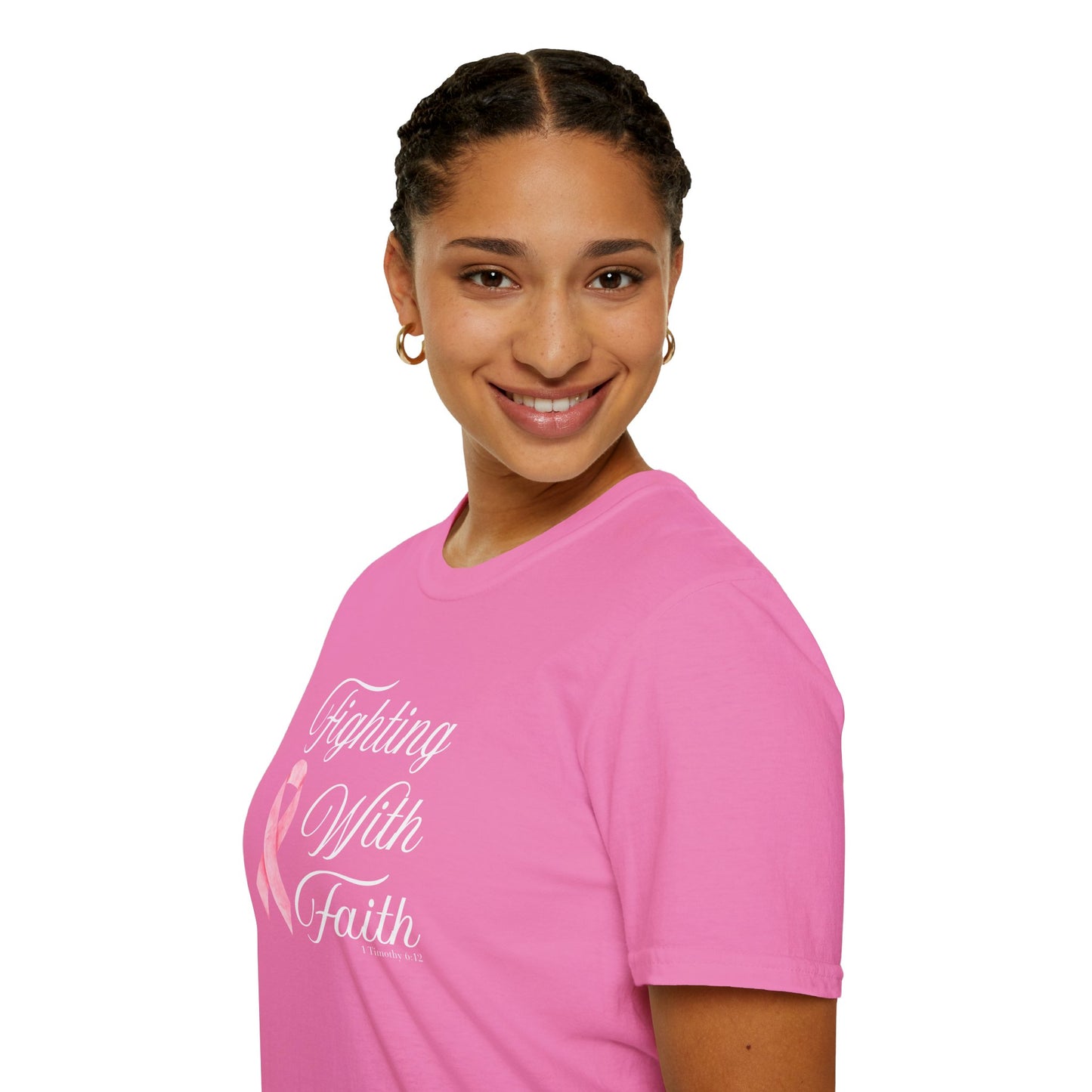Fighting With Faith T-Shirt, Unisex Cancer Awareness Shirt, Inspirational Tee, Supportive Gift, Pink Ribbon Top