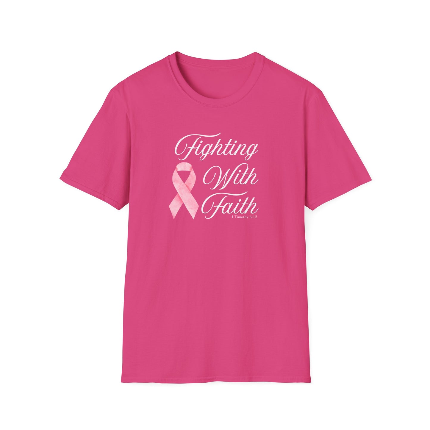 Fighting With Faith T-Shirt, Unisex Cancer Awareness Shirt, Inspirational Tee, Supportive Gift, Pink Ribbon Top
