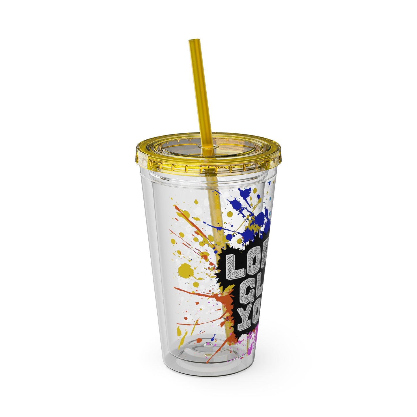 LOGColorful Youth Tumbler with Straw, Inspirational Drinkware for Teens, Summer Fun, Motivational Quotes, Birthday Gift