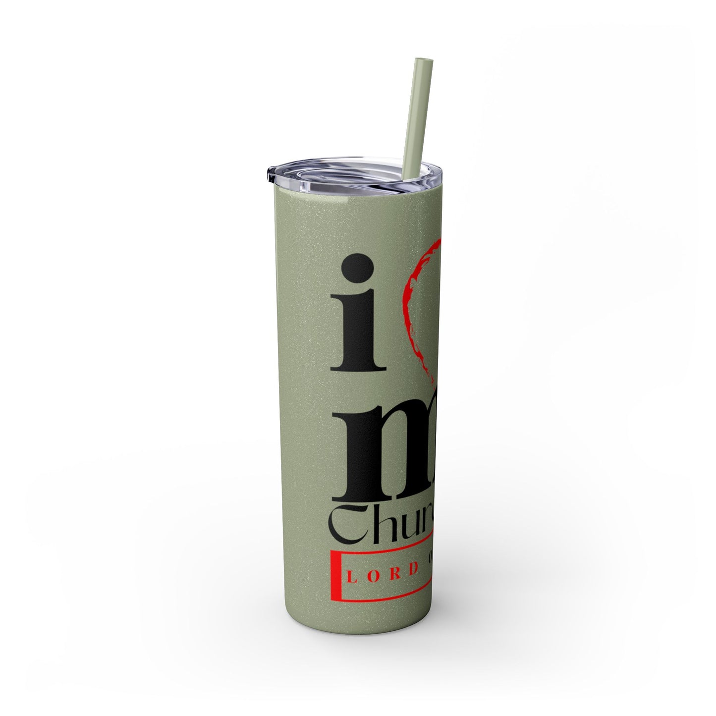 LOG I Love My Church Skinny Tumbler with Straw, 20oz - Perfect for Home, Gifts, Christian Events, Coffee Lovers, and Everyday Use