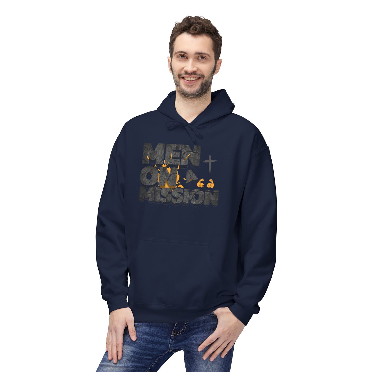LOG Men on a Mission Hoodie - Inspirational Unisex Fleece, Perfect for Faith Groups, Motivational Apparel, Gift for Encouragement