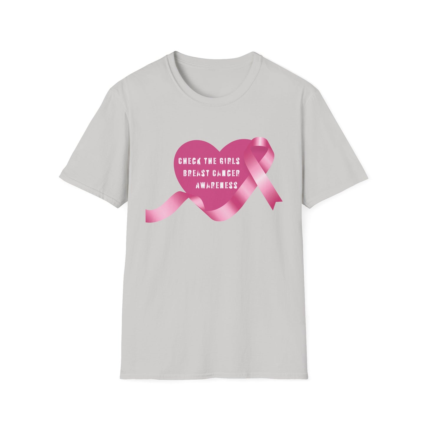 Breast Cancer Awareness T-Shirt - Check The Girls, Gift for Support, Fundraiser Event, Comfort Wear, Pink Ribbon Tee, Unisex Fashion
