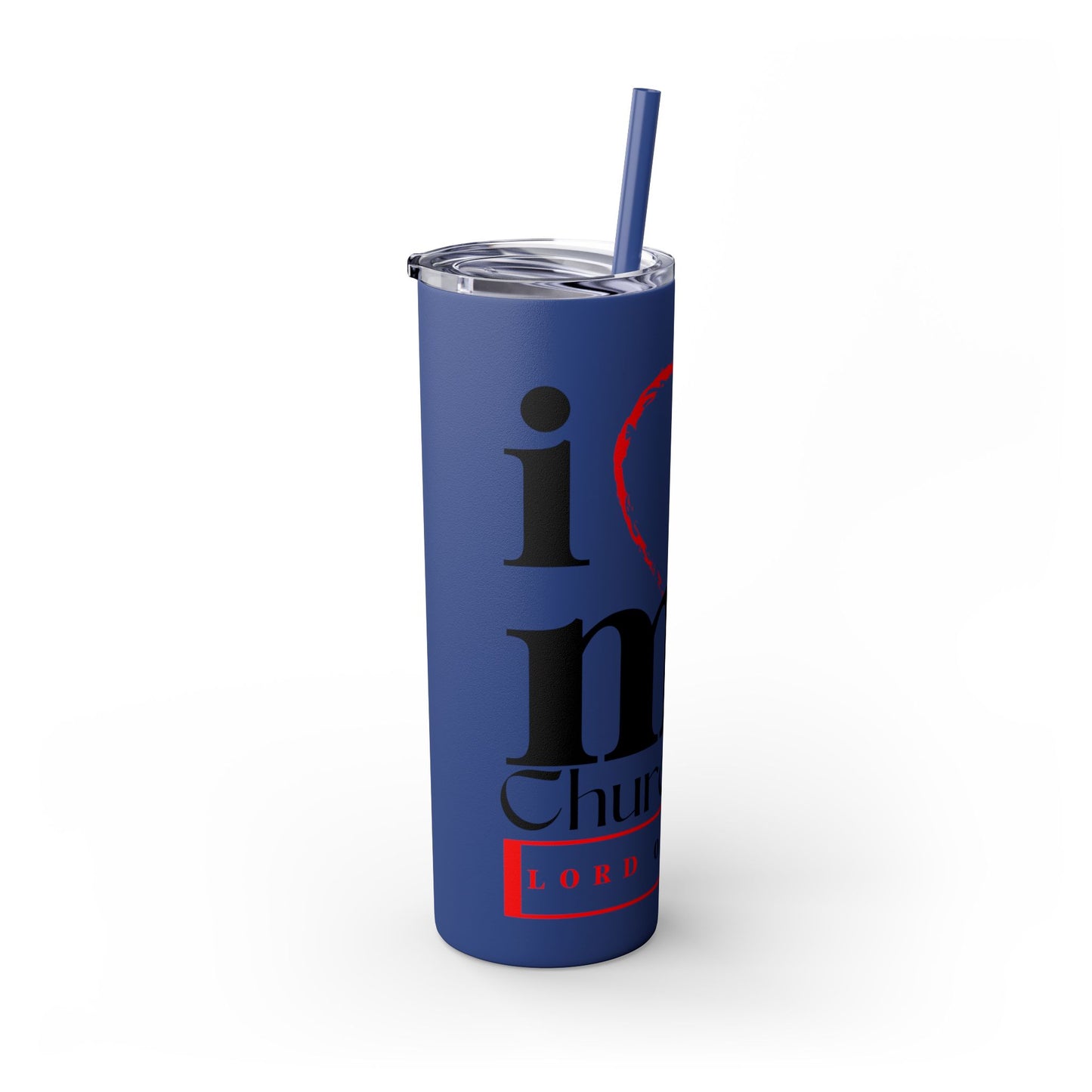 LOG I Love My Church Skinny Tumbler with Straw, 20oz - Perfect for Home, Gifts, Christian Events, Coffee Lovers, and Everyday Use