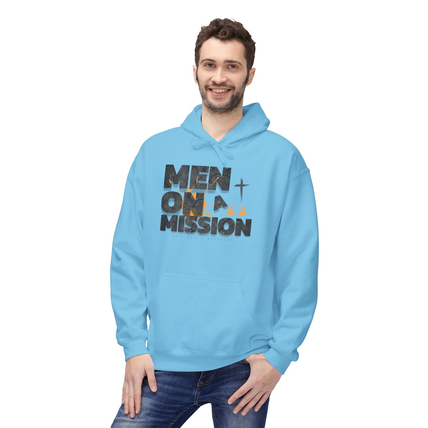LOG Men on a Mission Hoodie - Inspirational Unisex Fleece, Perfect for Faith Groups, Motivational Apparel, Gift for Encouragement