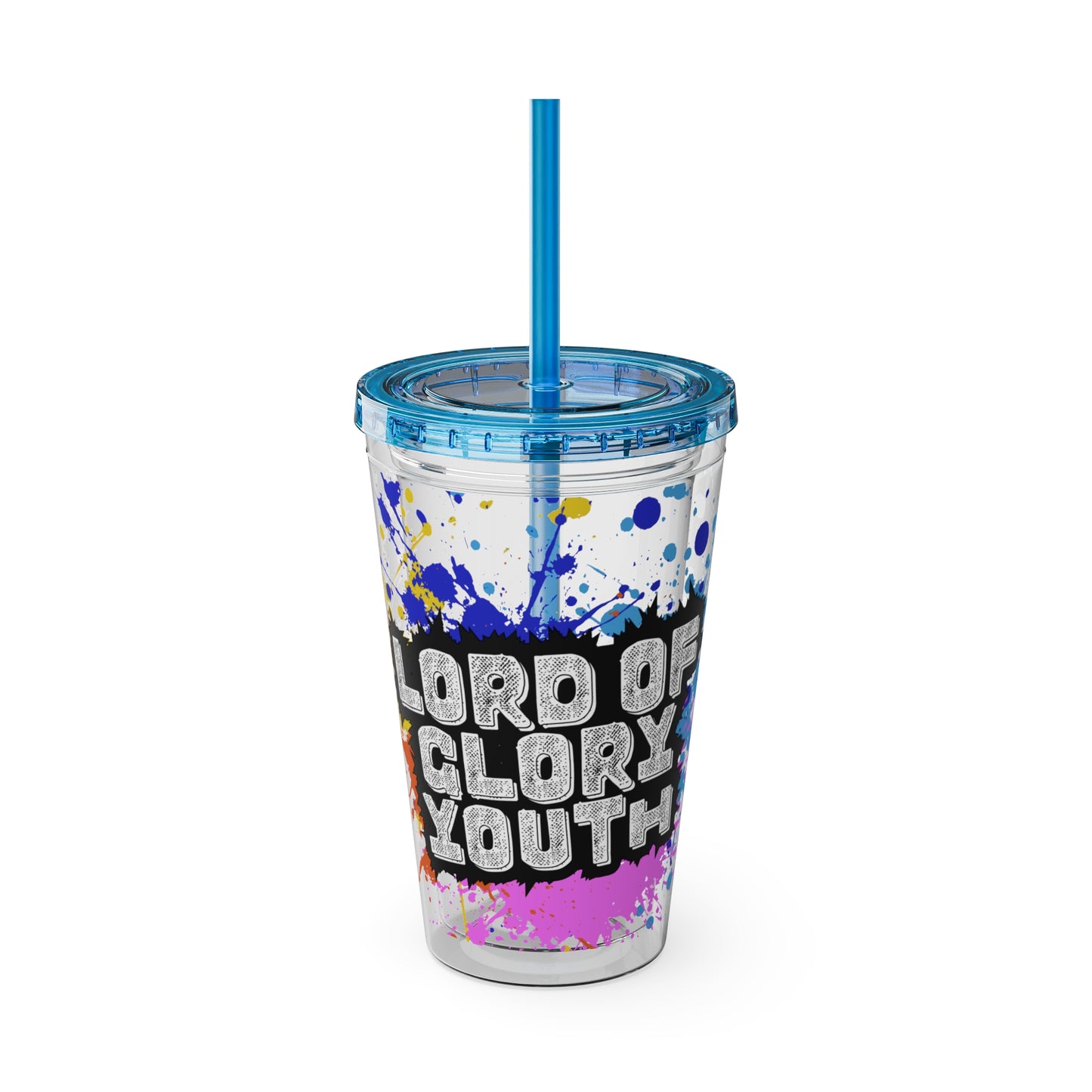 LOGColorful Youth Tumbler with Straw, Inspirational Drinkware for Teens, Summer Fun, Motivational Quotes, Birthday Gift