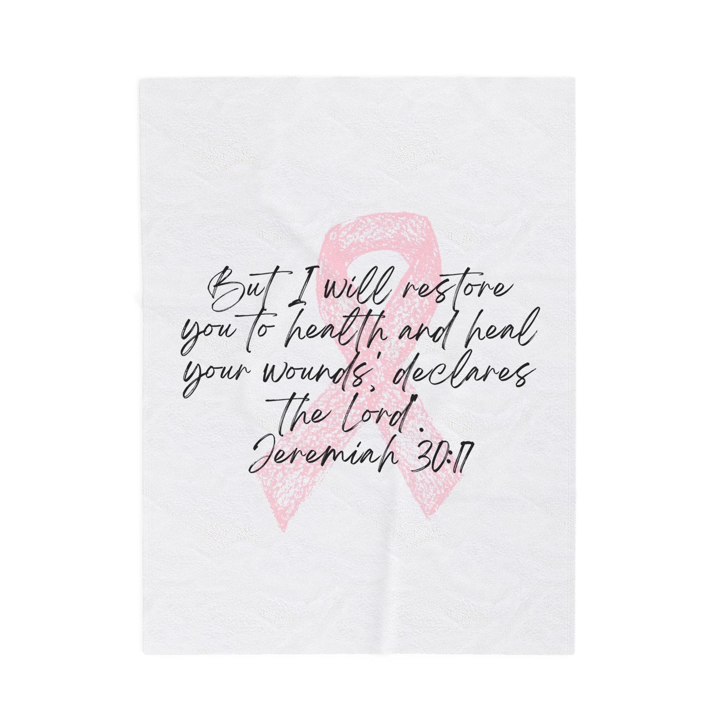 Inspirational Velveteen Plush Blanket, Cozy Gift for Breast Cancer Awareness, Soft Throw for Home Decor, Comfort Blanket for Healing