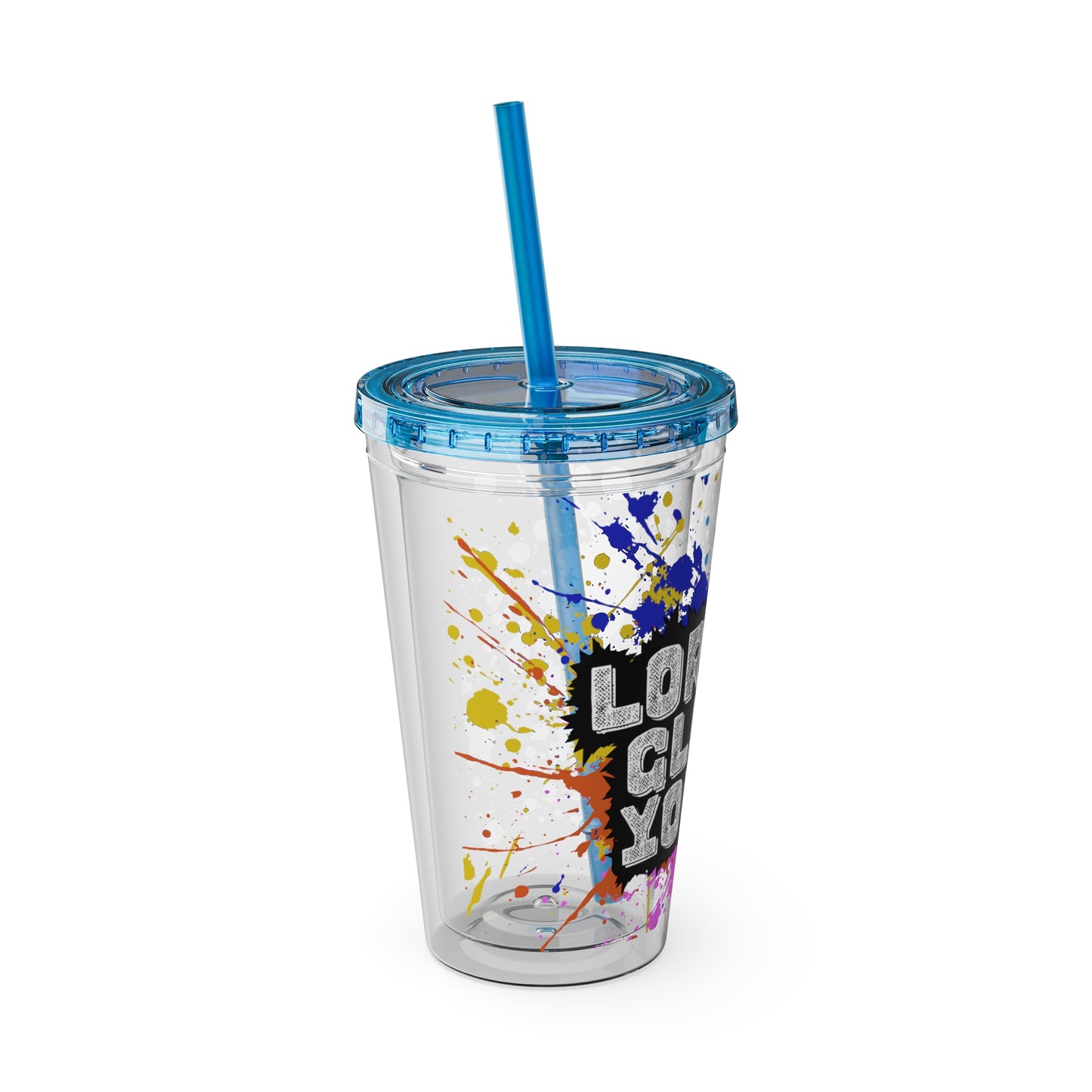 LOGColorful Youth Tumbler with Straw, Inspirational Drinkware for Teens, Summer Fun, Motivational Quotes, Birthday Gift