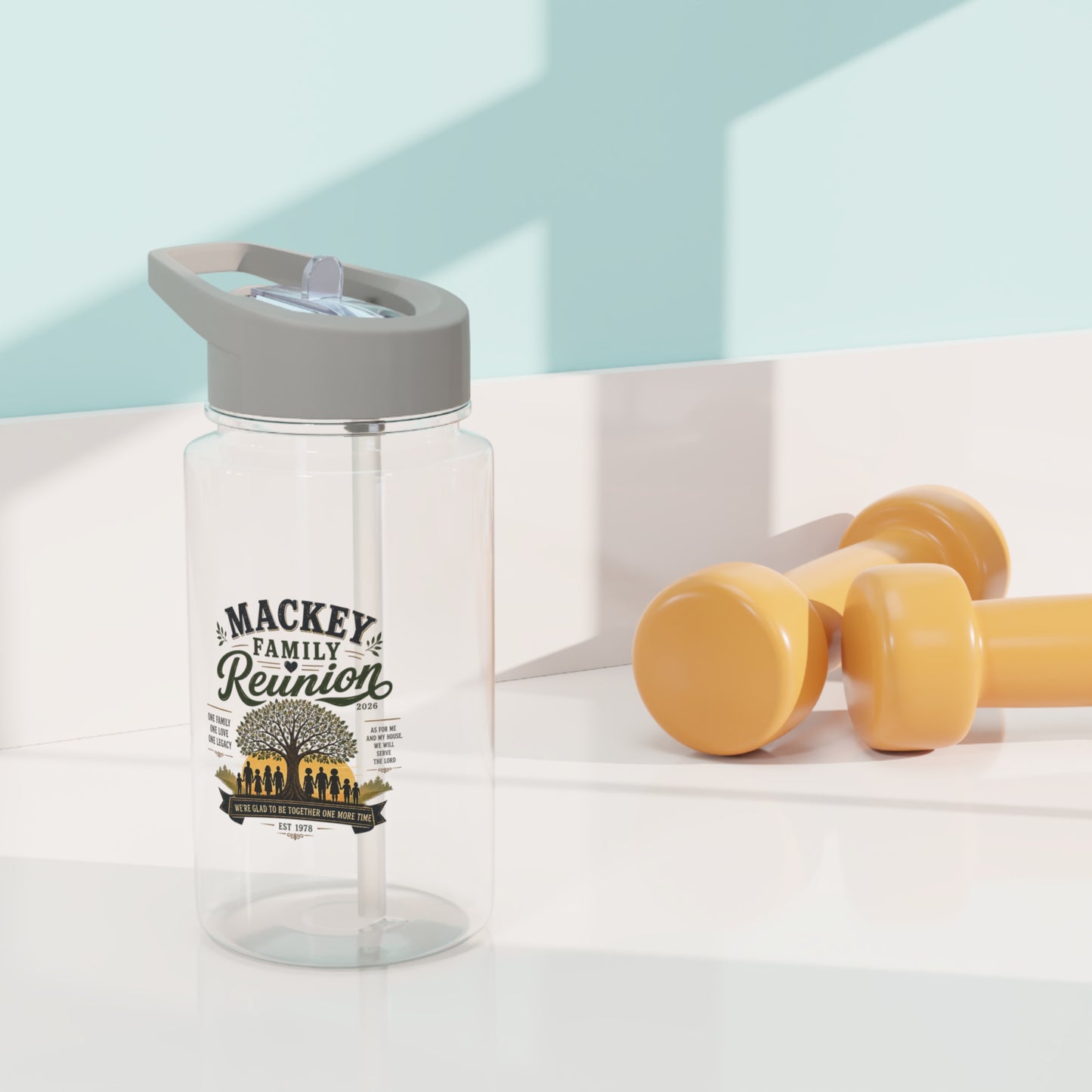 Family Reunion Tritan Water Bottle — Personalized Mackey Family Reunion Design